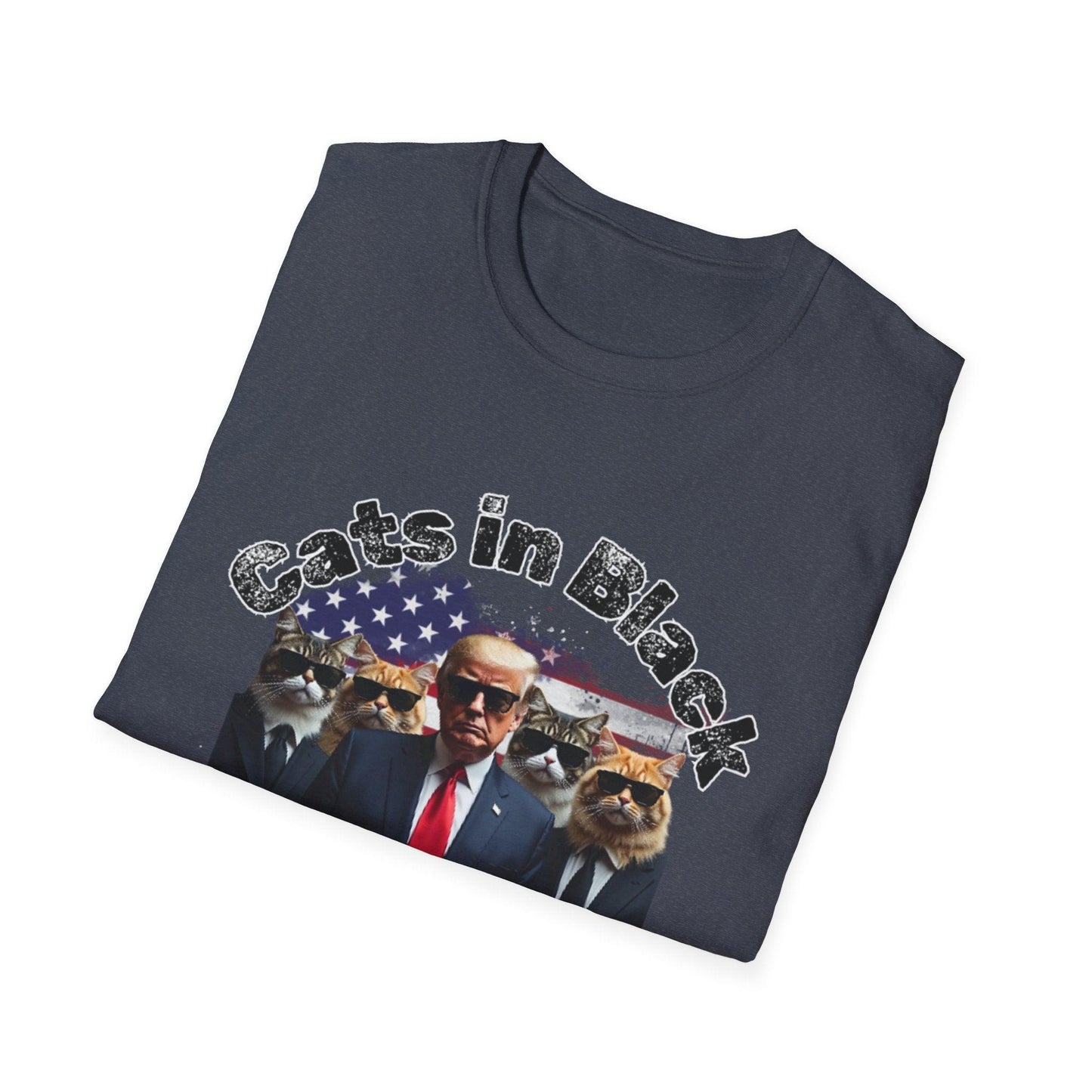 Trump with the Cats in Black MAGA Unisex Tshirt