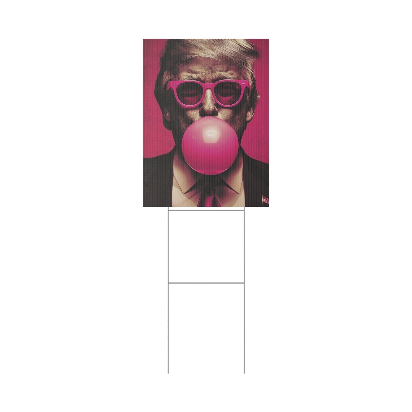 Trump 2024 Pink Bubble Gum Yard Sign, Political Campaign Lawn Decoration, Election Support Outdoor Sign, Reusable - Galvaleos Galvaleos Galvaleos 12″ x 18″ (Vertical) Printify Home Decor Trump 2024 Pink Bubble Gum Yard Sign, Political Campaign Lawn Decoration, Election Support Outdoor Sign, Reusable