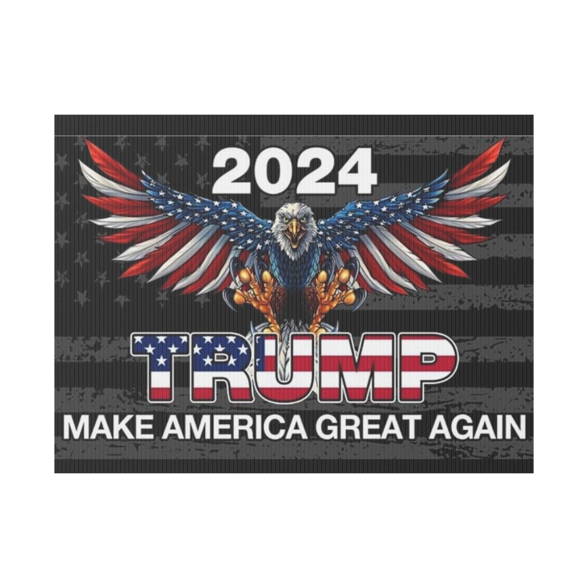 Yard Sign - MAKE AMERICA GREAT AGAIN trump - Galvaleos Galvaleos Galvaleos 18″ x 12″ (Horizontal) Printify Home Decor Yard Sign - MAKE AMERICA GREAT AGAIN trump