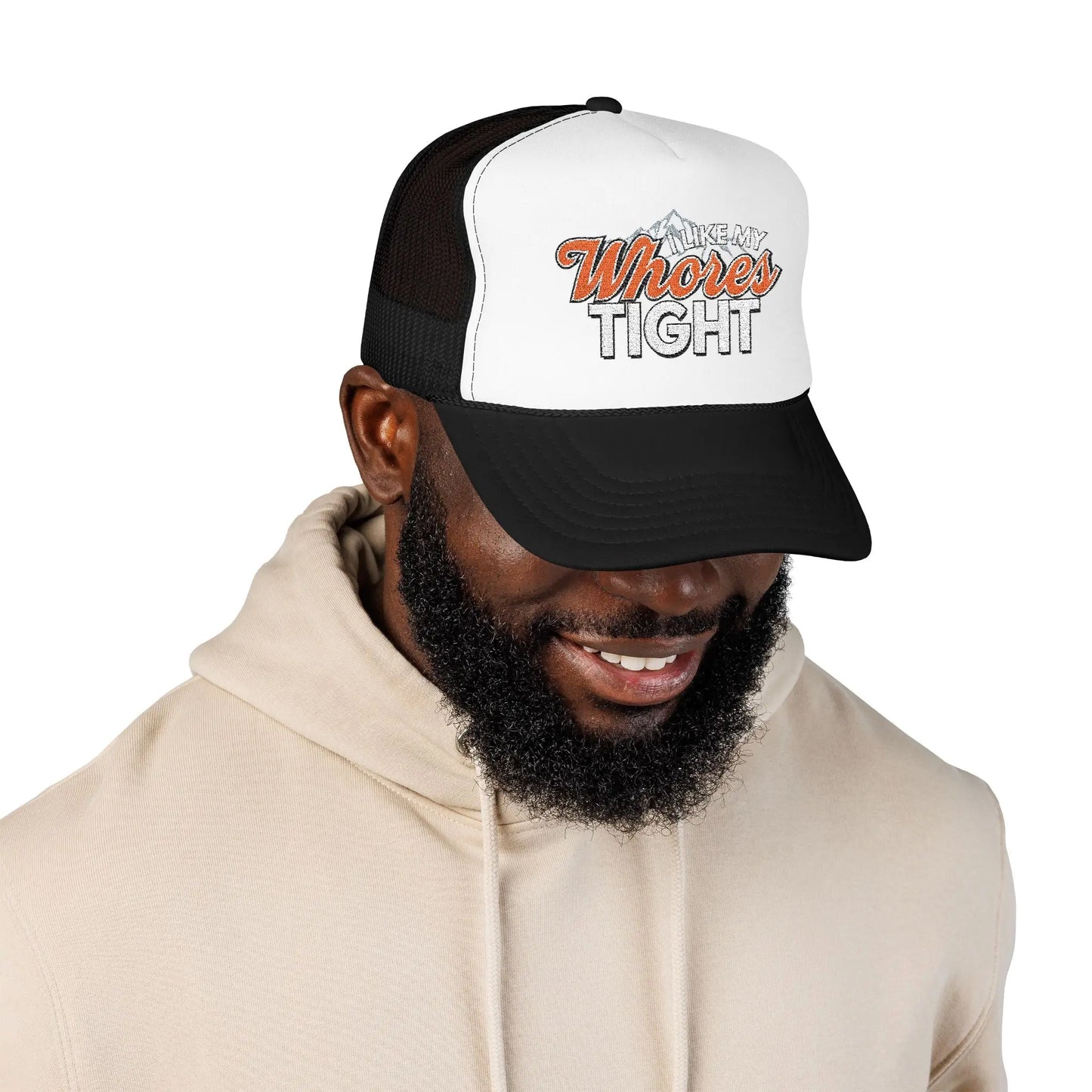 I Like My Wh*res Tight Embroidered Trucker Hat, Funny Adult Humor Cap Printify