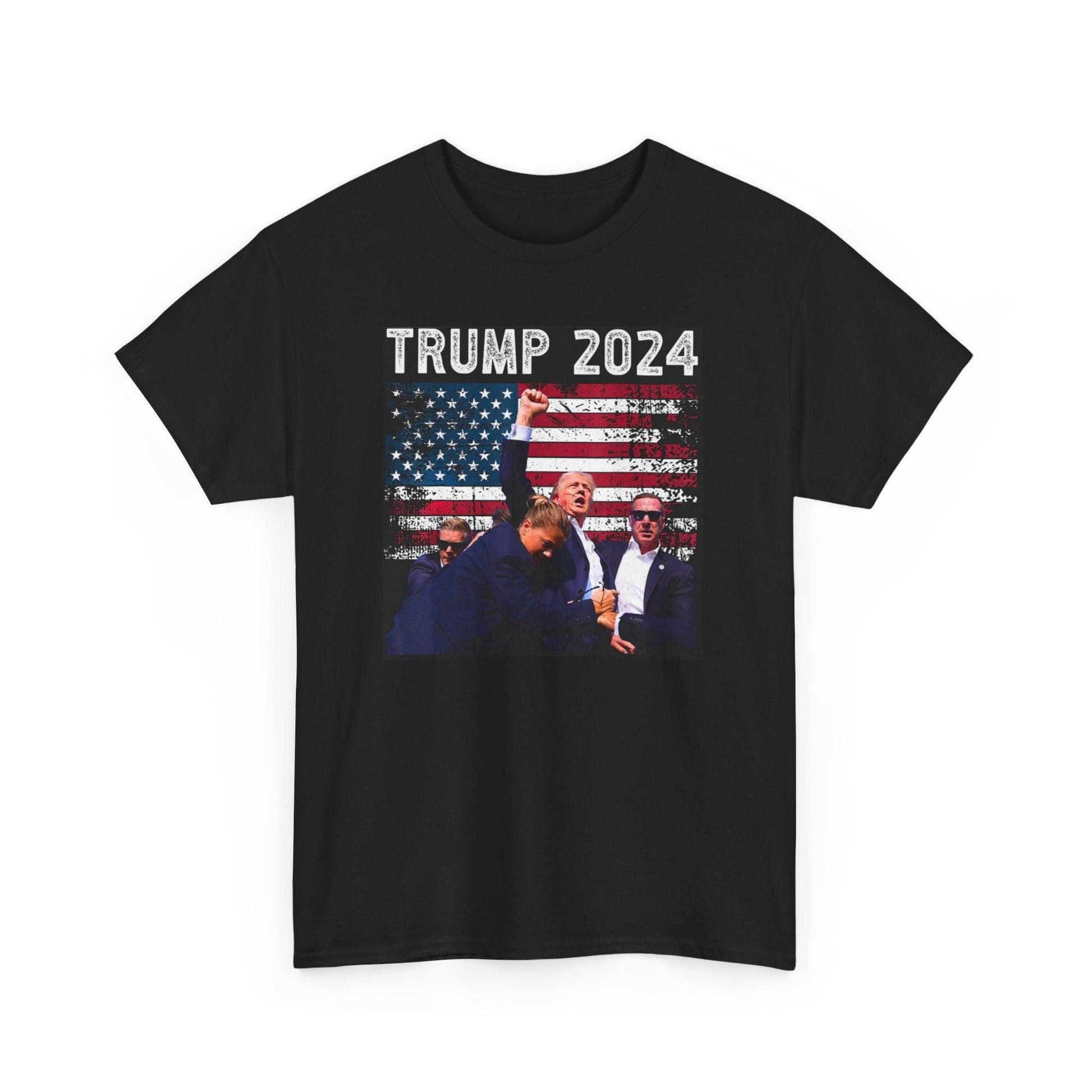 FIGHT! Trump Keeps fighting Unisex Heavy Cotton Tee - Galvaleos Galvaleos Galvaleos Black / S Printify T-Shirt FIGHT! Trump Keeps fighting Unisex Heavy Cotton Tee