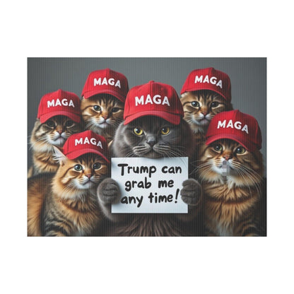 Yard Sign - Trump Can Grab Me Anytime Cat Sign - Galvaleos Galvaleos Galvaleos 18″ x 12″ (Horizontal) Printify Home Decor Yard Sign - Trump Can Grab Me Anytime Cat Sign