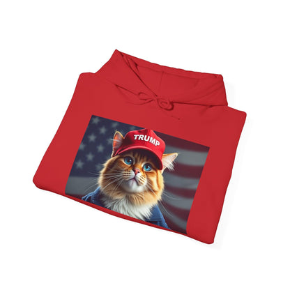 MAGA Cat Trump Hat Unisex Heavy Blend™ Hooded Sweatshirt - Galvaleos Galvaleos Galvaleos Navy / S Printify Hoodie MAGA Cat Trump Hat Unisex Heavy Blend™ Hooded Sweatshirt