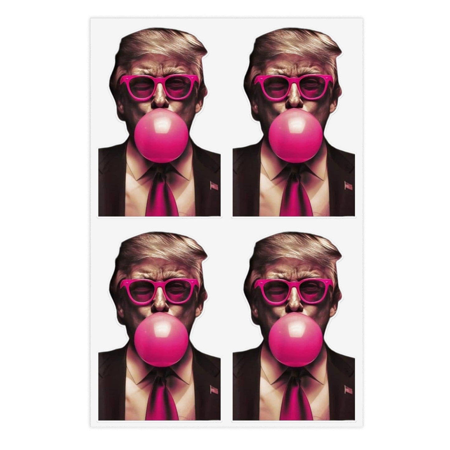 Humor Trump Sticker, Bubble Gum Trump, Funny Trump Stickers, Trump Presidential Election, Trump Humor Sticker Sheet - Galvaleos Galvaleos Galvaleos 6" × 4" / Transparent / Die-Cut Printify Paper products Humor Trump Sticker, Bubble Gum Trump, Funny Trump Stickers, Trump Presidential Election, Trump Humor Sticker Sheet