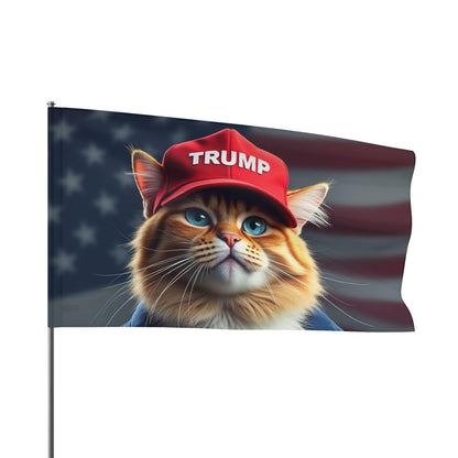 Trump Cat American Flag MAGA, Patriotic, USA, Conservative - Galvaleos Galvaleos Galvaleos 60" x 36" Printify Home Decor Trump Cat American Flag MAGA, Patriotic, USA, Conservative