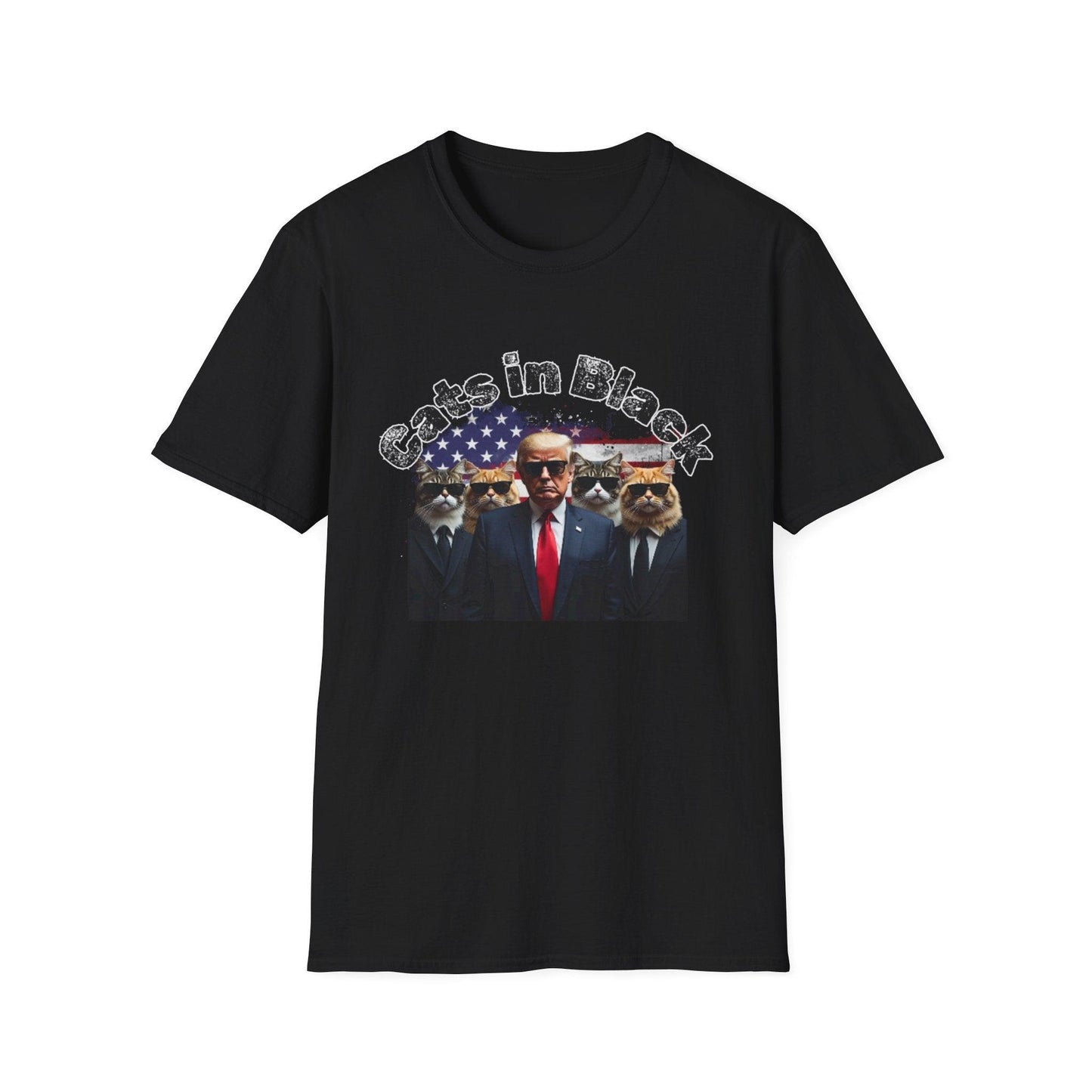 Trump with the Cats in Black MAGA Unisex Tshirt