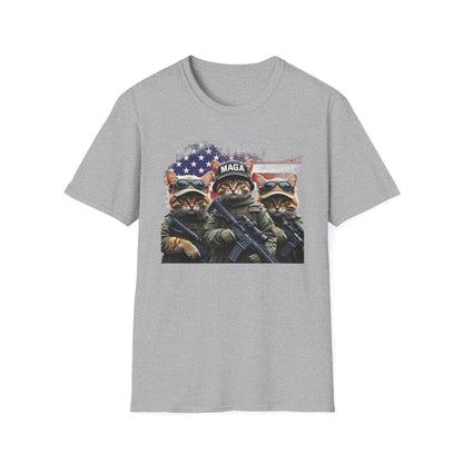 MAGA Cats Tactical Military Trump Patriotic Shirt