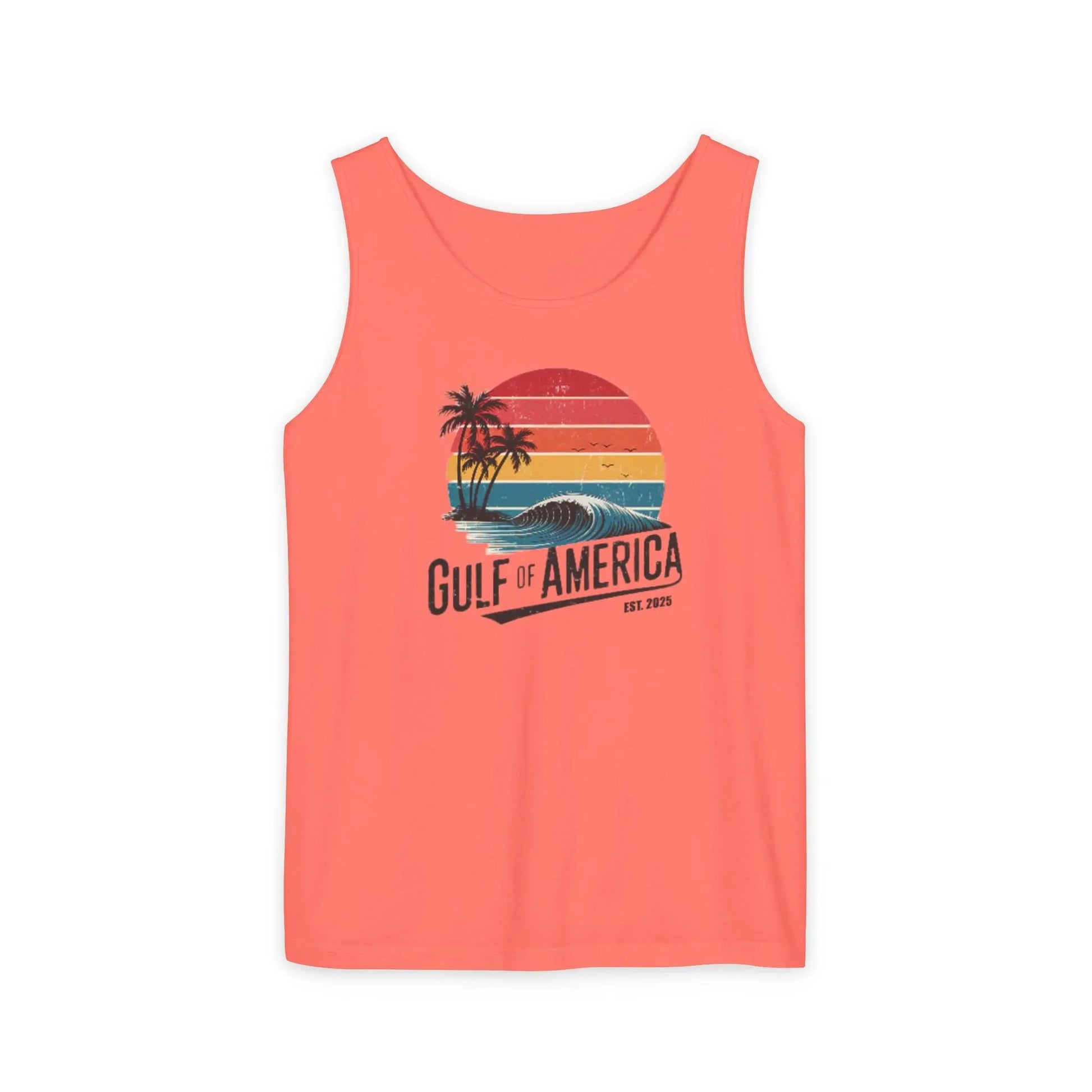 Gulf of America Sleeveless Shirt, Retro Beach Tank, Summer Unisex Tank, Beach Sunset Muscle Tee, Coastal Tank Printify