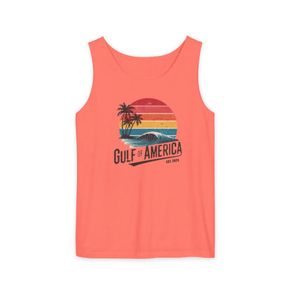 Gulf of America Sleeveless Shirt, Retro Beach Tank, Summer Unisex Tank, Beach Sunset Muscle Tee, Coastal Tank Printify