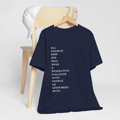 American Patriot Charlie Kirk Shirt, Unisex Tee for Rip Charlie Kirk Supporters, Political Activist Gift, Red White Blue Tee, Conservative - Galvaleos