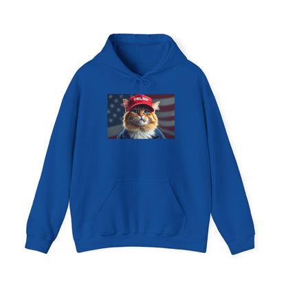 MAGA Cat Trump Hat Unisex Heavy Blend™ Hooded Sweatshirt - Galvaleos Galvaleos Galvaleos Royal / S Printify Hoodie MAGA Cat Trump Hat Unisex Heavy Blend™ Hooded Sweatshirt