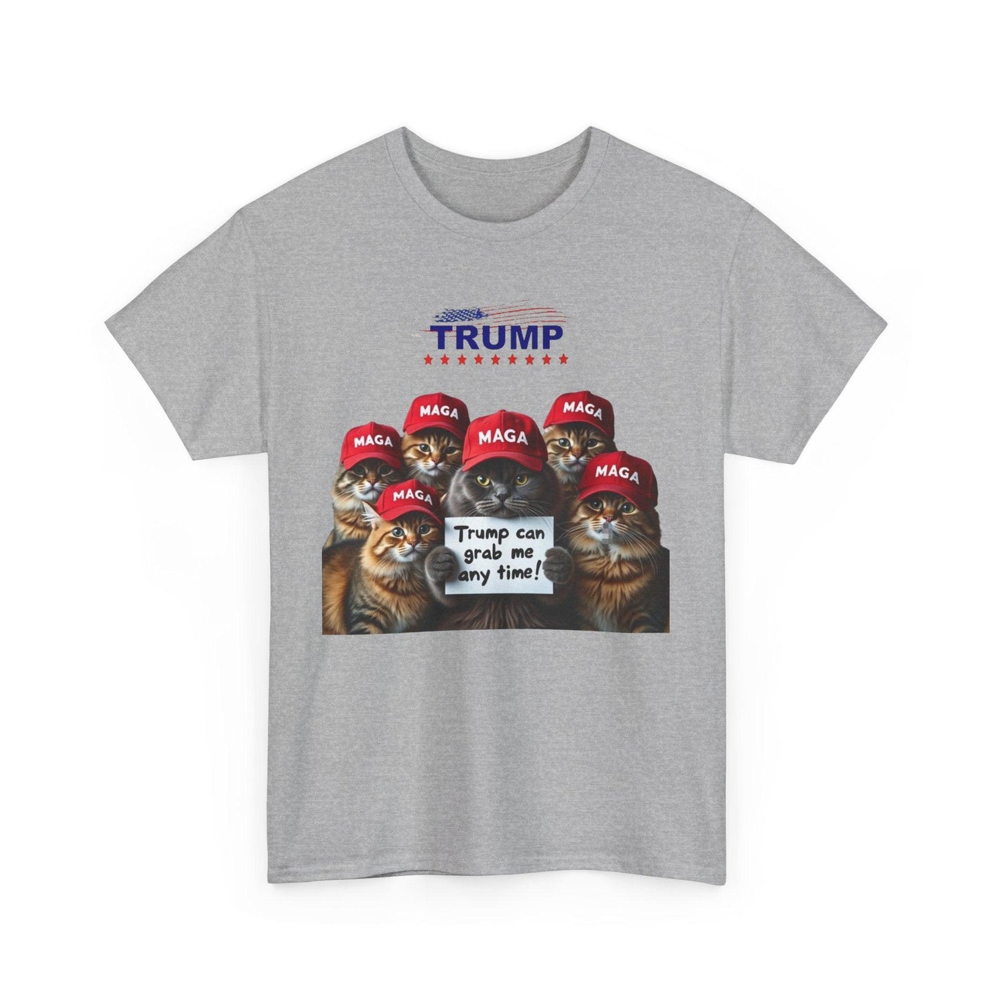 Funny Trump Can Grab Me Anytime Cat Unisex Tshirt - Galvaleos Galvaleos Galvaleos Sport Grey / S Printify T-Shirt Funny Trump Can Grab Me Anytime Cat Unisex Tshirt