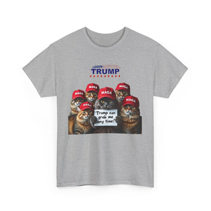 Funny Trump Can Grab Me Anytime Cat Unisex Tshirt - Galvaleos Galvaleos Galvaleos Sport Grey / S Printify T-Shirt Funny Trump Can Grab Me Anytime Cat Unisex Tshirt