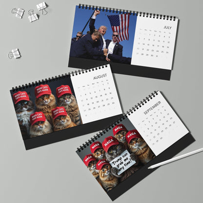 Garbage 2025 Trump Calendar, Cat Memes, Unique Trump Calendar, Office Calendar, Desk Calendar - Galvaleos Galvaleos Galvaleos 10" x 5" / Satin Printify Calendar Garbage 2025 Trump Calendar, Cat Memes, Unique Trump Calendar, Office Calendar, Desk Calendar