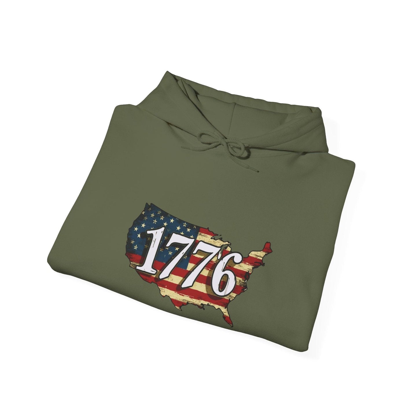 1776 Military Cats Hoodie, USA, Patriotic, American Independence Day Gift, Veterans Day Apparel - Galvaleos Galvaleos Galvaleos Dark Heather / S Printify Hoodie 1776 Military Cats Hoodie, USA, Patriotic, American Independence Day Gift, Veterans Day Apparel