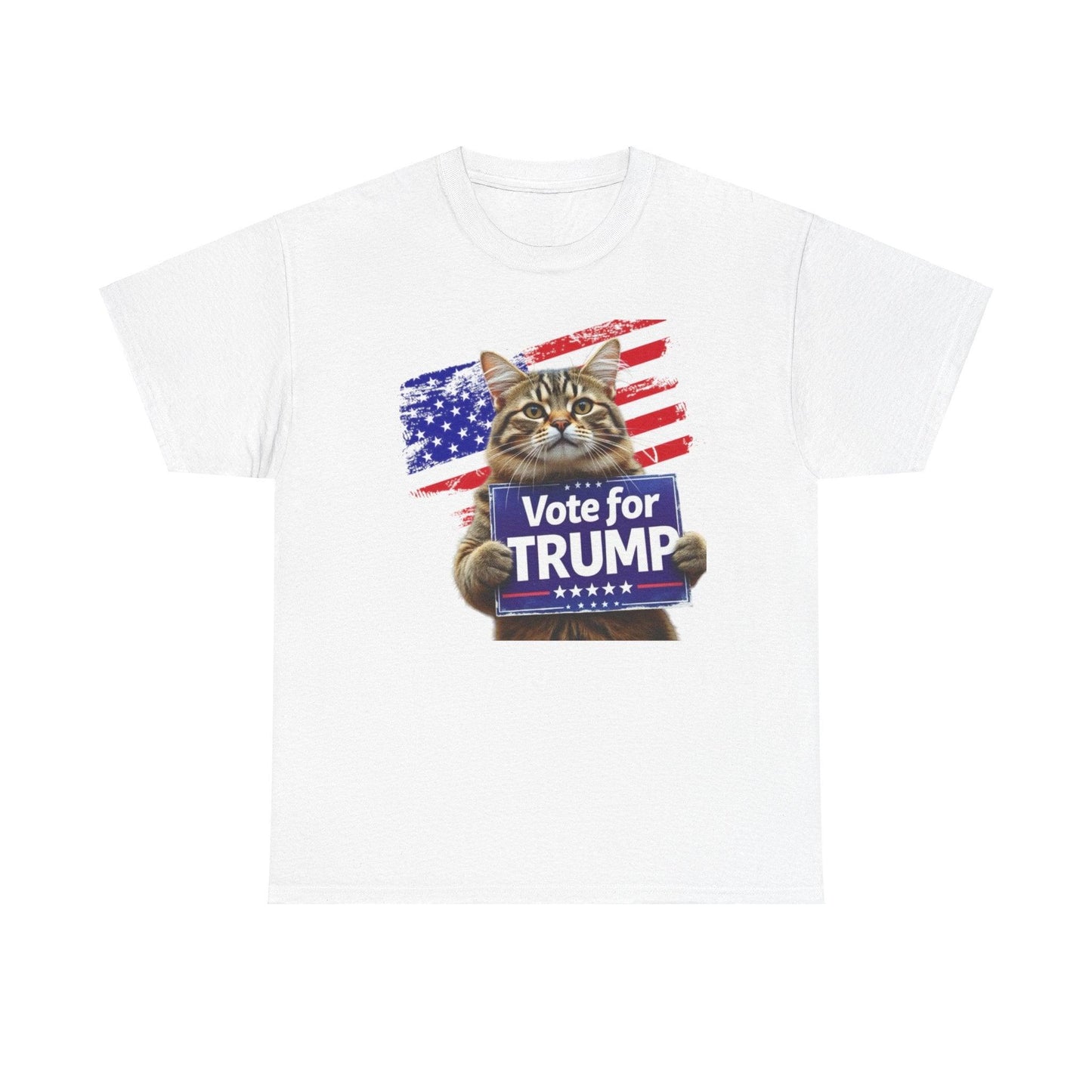 Vote for Trump 2024 Cats Stand with Trump Unisex Tshirt - Galvaleos Galvaleos Galvaleos Ash / S Printify T-Shirt Vote for Trump 2024 Cats Stand with Trump Unisex Tshirt