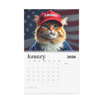 Trump Cat Wall Calendar 2026 Printify