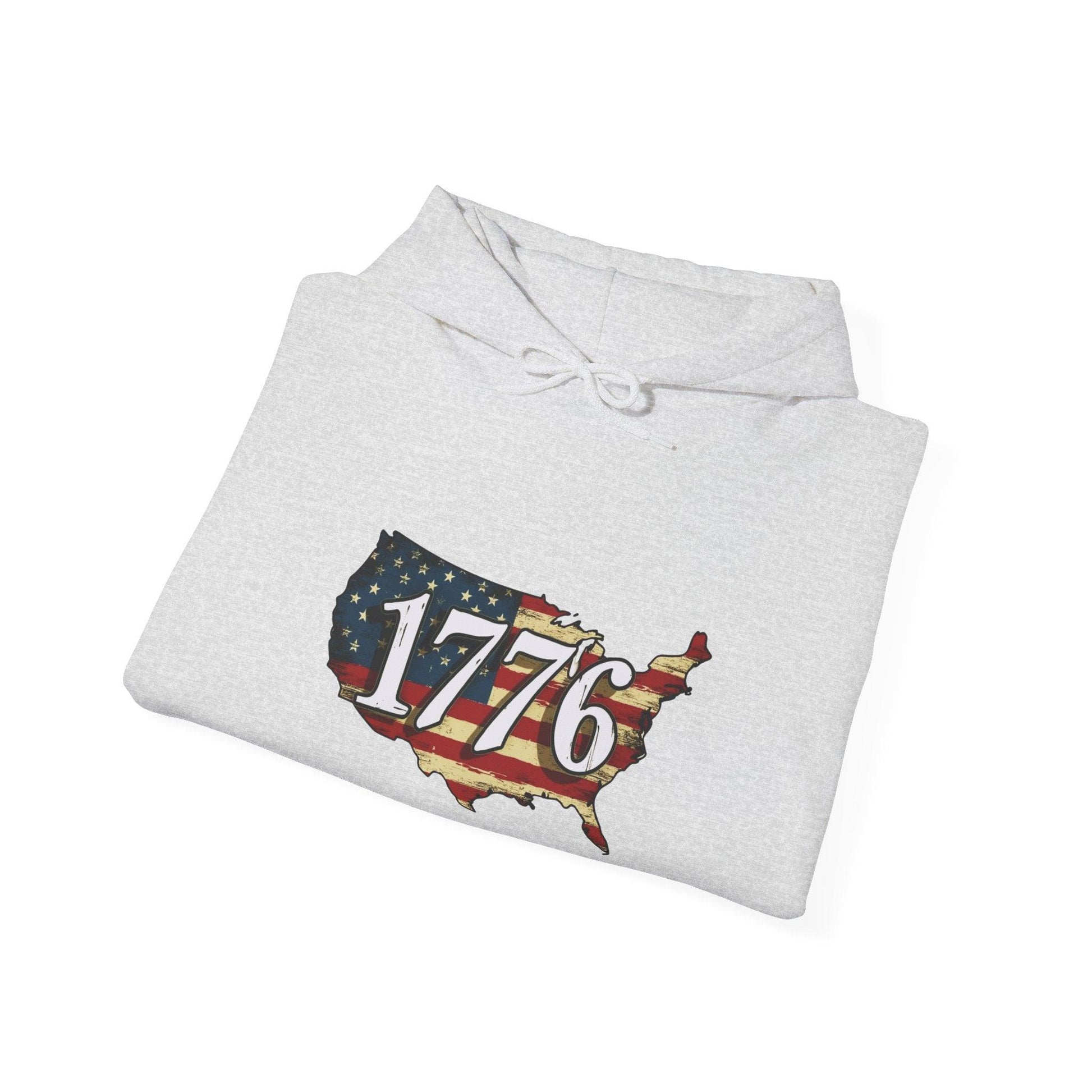 1776 Military Cats Hoodie, USA, Patriotic, American Independence Day Gift, Veterans Day Apparel - Galvaleos Galvaleos Galvaleos Dark Heather / S Printify Hoodie 1776 Military Cats Hoodie, USA, Patriotic, American Independence Day Gift, Veterans Day Apparel