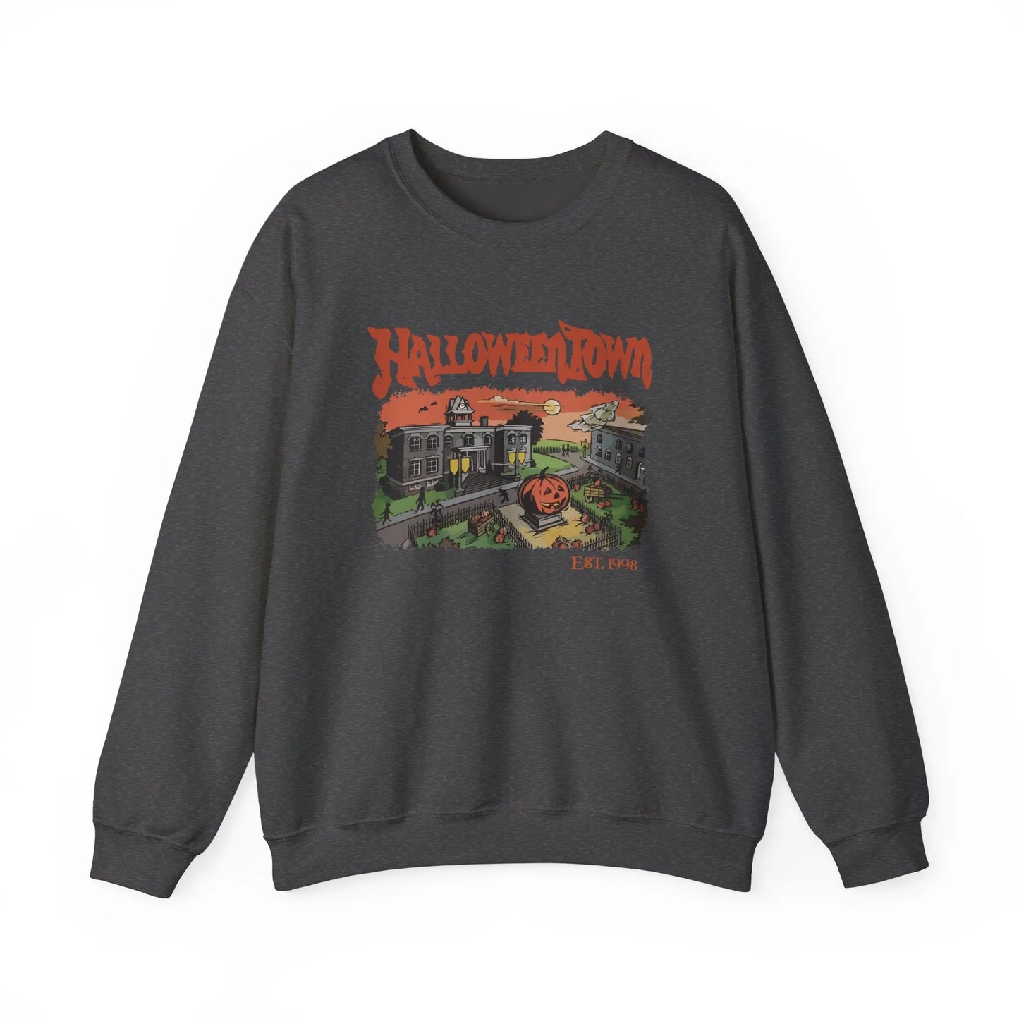 HalloweenTown Sweatshirt, Cozy Fall Sweatshirt, Spooky Vibes, Unisex Crewneck, Halloween Sweatshirt, Fall Sweater Printify