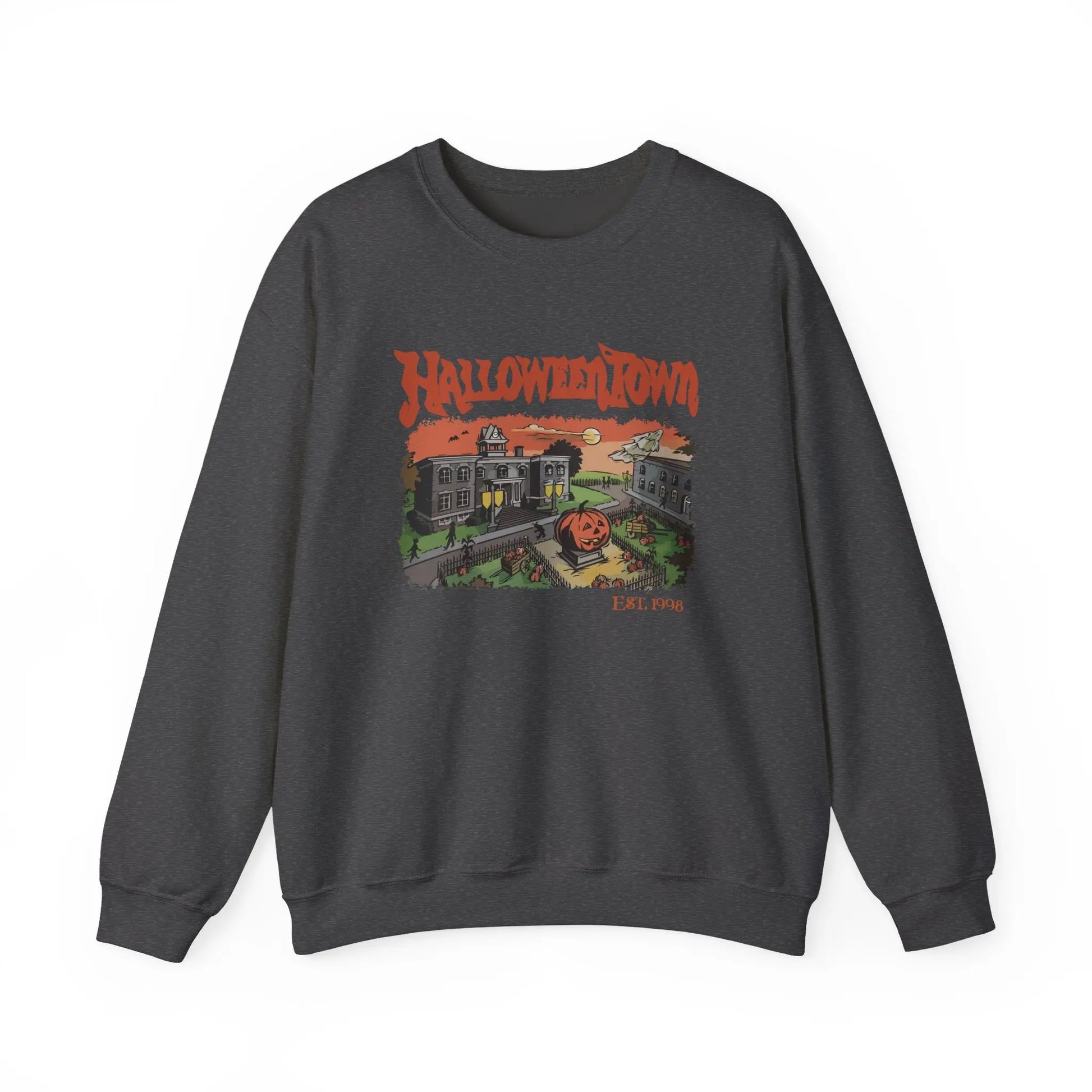 HalloweenTown Sweatshirt, Cozy Fall Sweatshirt, Spooky Vibes, Unisex Crewneck, Halloween Sweatshirt, Fall Sweater Printify