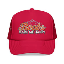 Boobs Make Me Happy Embroidered Trucker Hat Printify