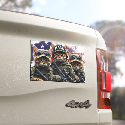 MAGA Military Cats Tailgate, Fridge Magnet