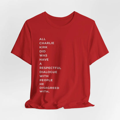 American Patriot Charlie Kirk Shirt, Unisex Tee for Rip Charlie Kirk Supporters, Political Activist Gift, Red White Blue Tee, Conservative - Galvaleos