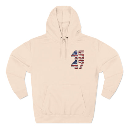 45 47 President Trump Three-Panel Fleece Hoodie