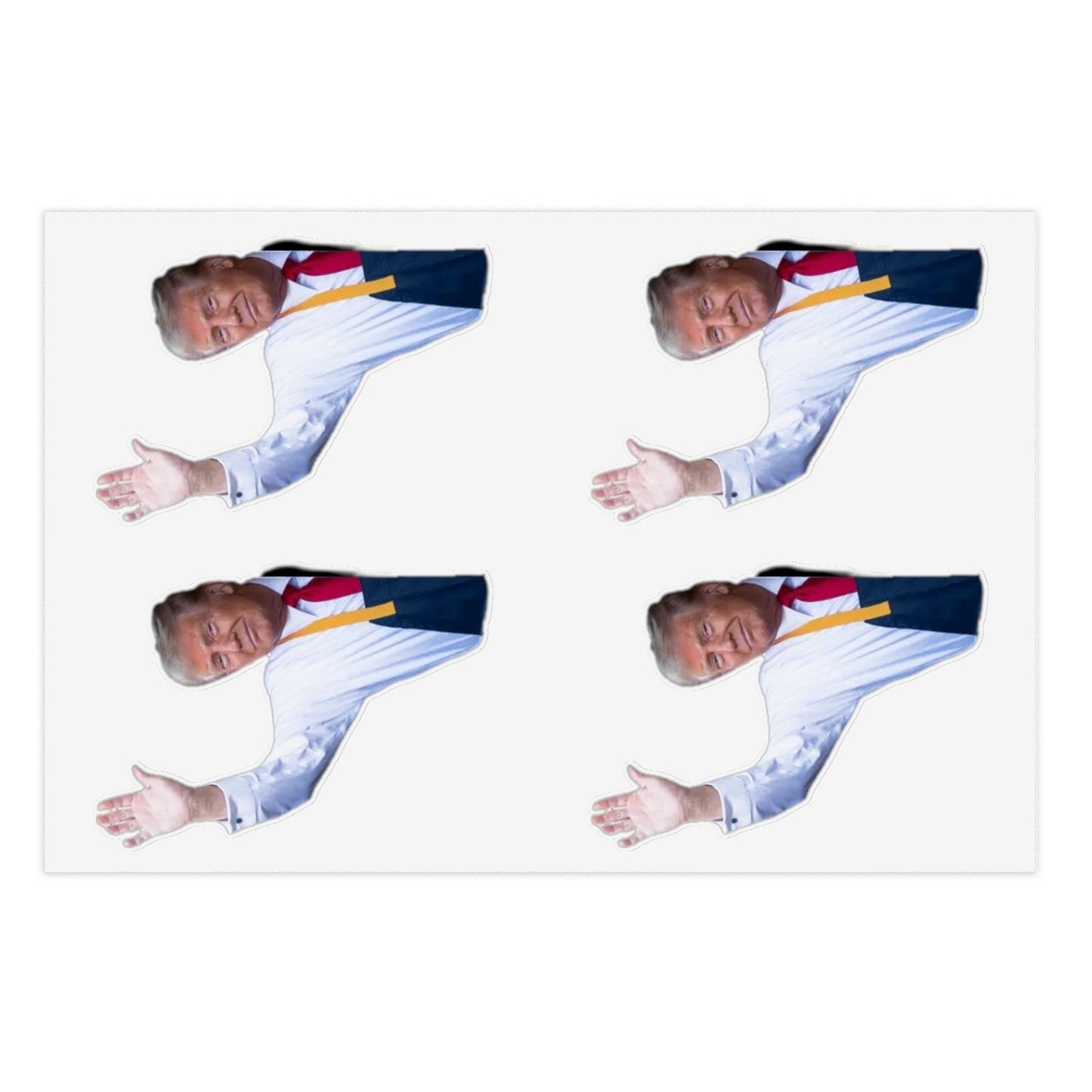 Trump Wave, McDonalds Trump, Funny Trump Stickers, Trump Presidential Election, Trump Humor Sticker Sheet - Galvaleos Galvaleos Galvaleos 6" × 4" / Transparent / Die-Cut Printify Paper products Trump Wave, McDonalds Trump, Funny Trump Stickers, Trump Presidential Election, Trump Humor Sticker Sheet