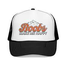 Boobs Make Me Happy Embroidered Trucker Hat Printify