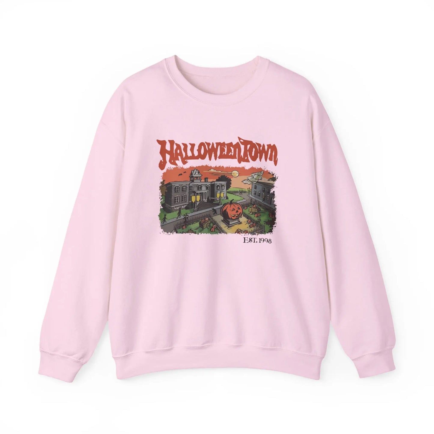 HalloweenTown Sweatshirt, Cozy Fall Sweatshirt, Spooky Vibes, Unisex Crewneck, Halloween Sweatshirt, Fall Sweater Printify