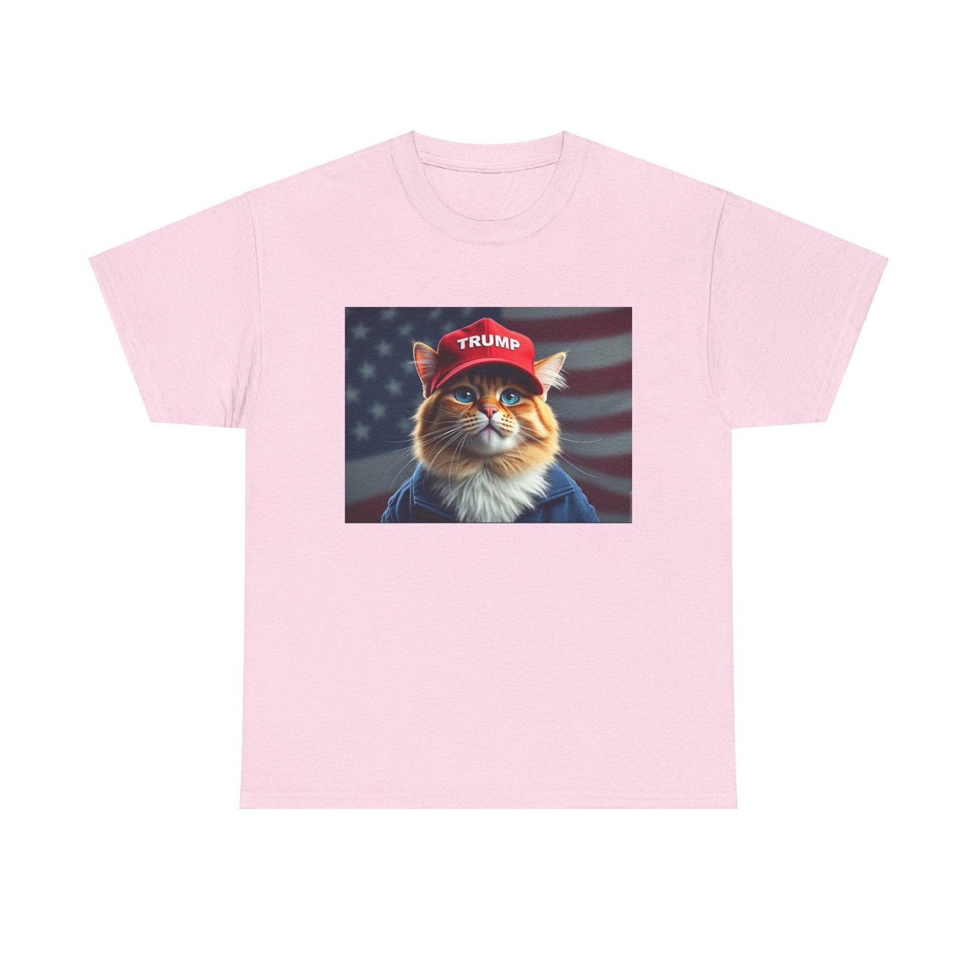 MAGA Cat with Trump Hat Unisex Tee - Galvaleos Galvaleos Galvaleos Gravel / S Printify T-Shirt MAGA Cat with Trump Hat Unisex Tee