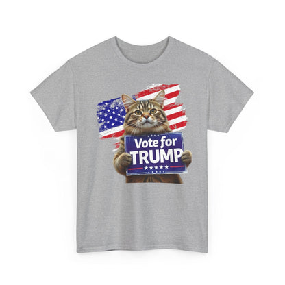 Vote for Trump 2024 Cats Stand with Trump Unisex Tshirt - Galvaleos Galvaleos Galvaleos Sport Grey / S Printify T-Shirt Vote for Trump 2024 Cats Stand with Trump Unisex Tshirt