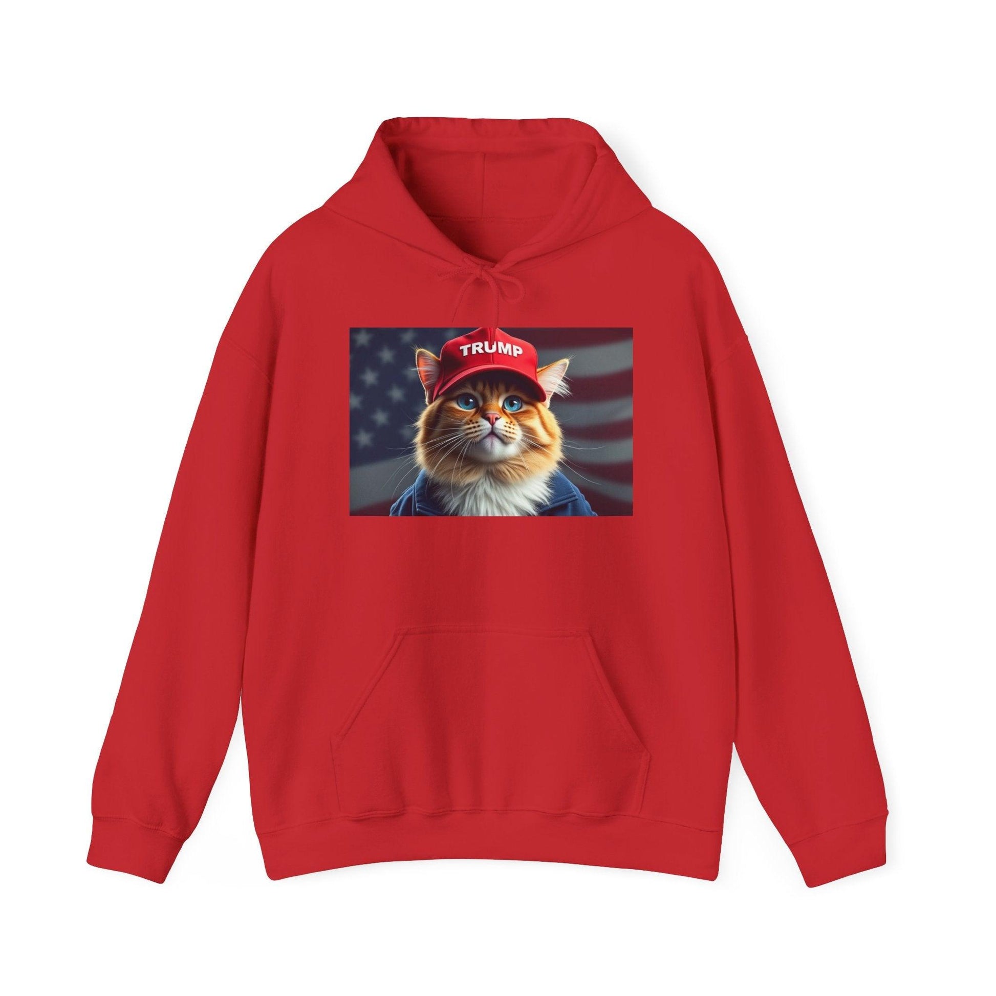 MAGA Cat Trump Hat Unisex Heavy Blend™ Hooded Sweatshirt - Galvaleos Galvaleos Galvaleos Red / S Printify Hoodie MAGA Cat Trump Hat Unisex Heavy Blend™ Hooded Sweatshirt