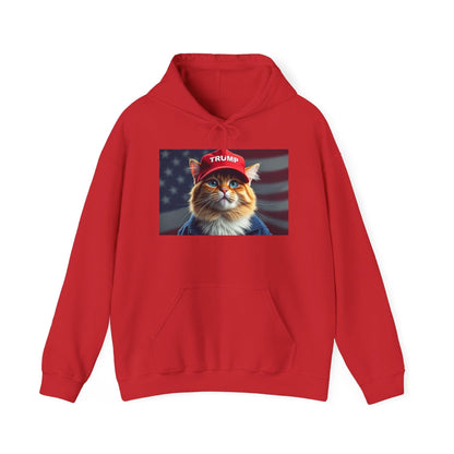 MAGA Cat Trump Hat Unisex Heavy Blend™ Hooded Sweatshirt - Galvaleos Galvaleos Galvaleos Red / S Printify Hoodie MAGA Cat Trump Hat Unisex Heavy Blend™ Hooded Sweatshirt