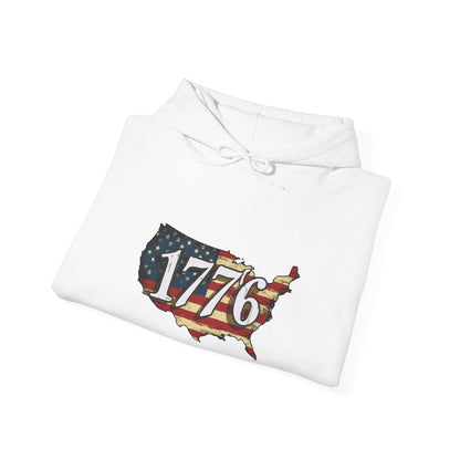 1776 Military Cats Hoodie, USA, Patriotic, American Independence Day Gift, Veterans Day Apparel - Galvaleos Galvaleos Galvaleos Dark Heather / S Printify Hoodie 1776 Military Cats Hoodie, USA, Patriotic, American Independence Day Gift, Veterans Day Apparel