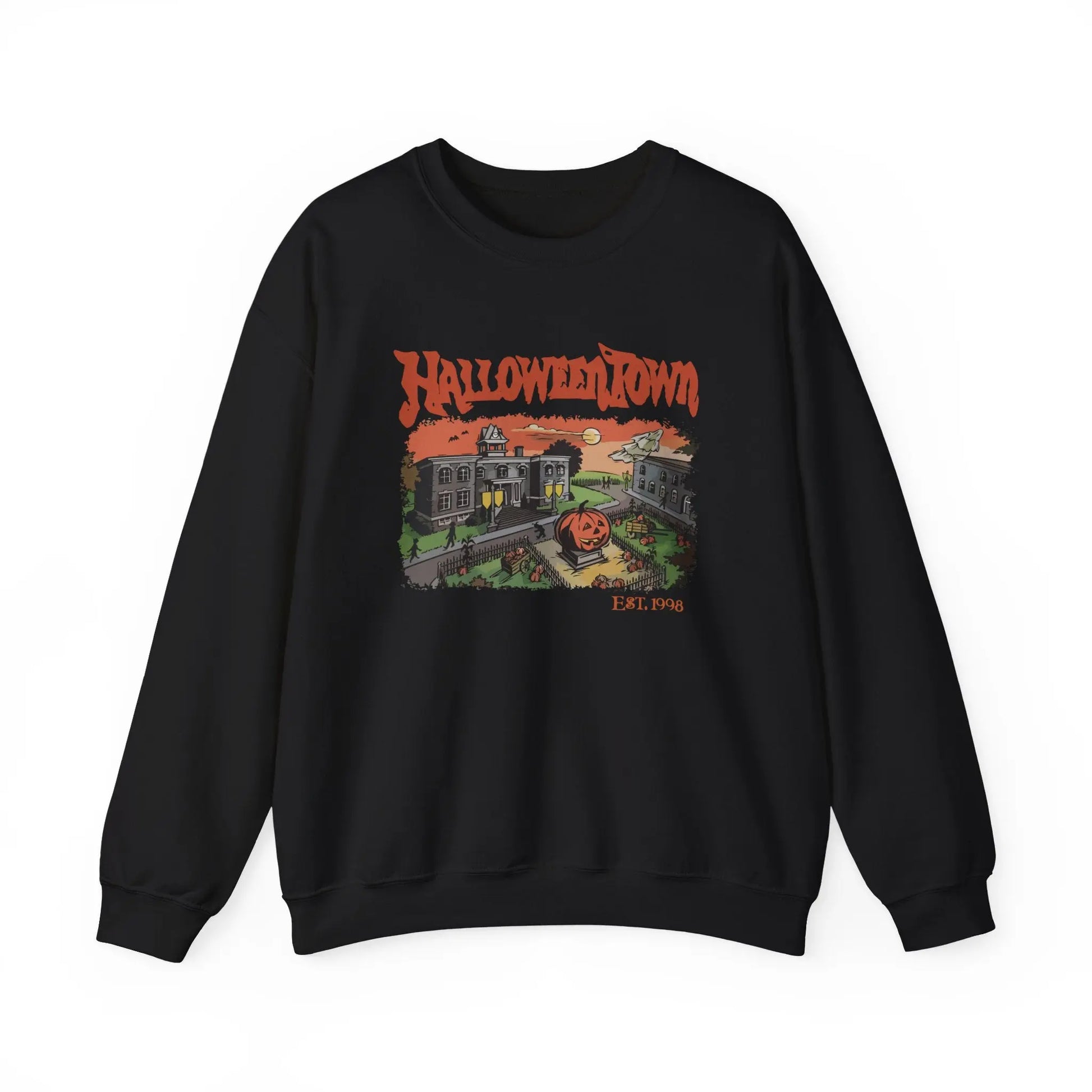 HalloweenTown Sweatshirt, Cozy Fall Sweatshirt, Spooky Vibes, Unisex Crewneck, Halloween Sweatshirt, Fall Sweater Printify