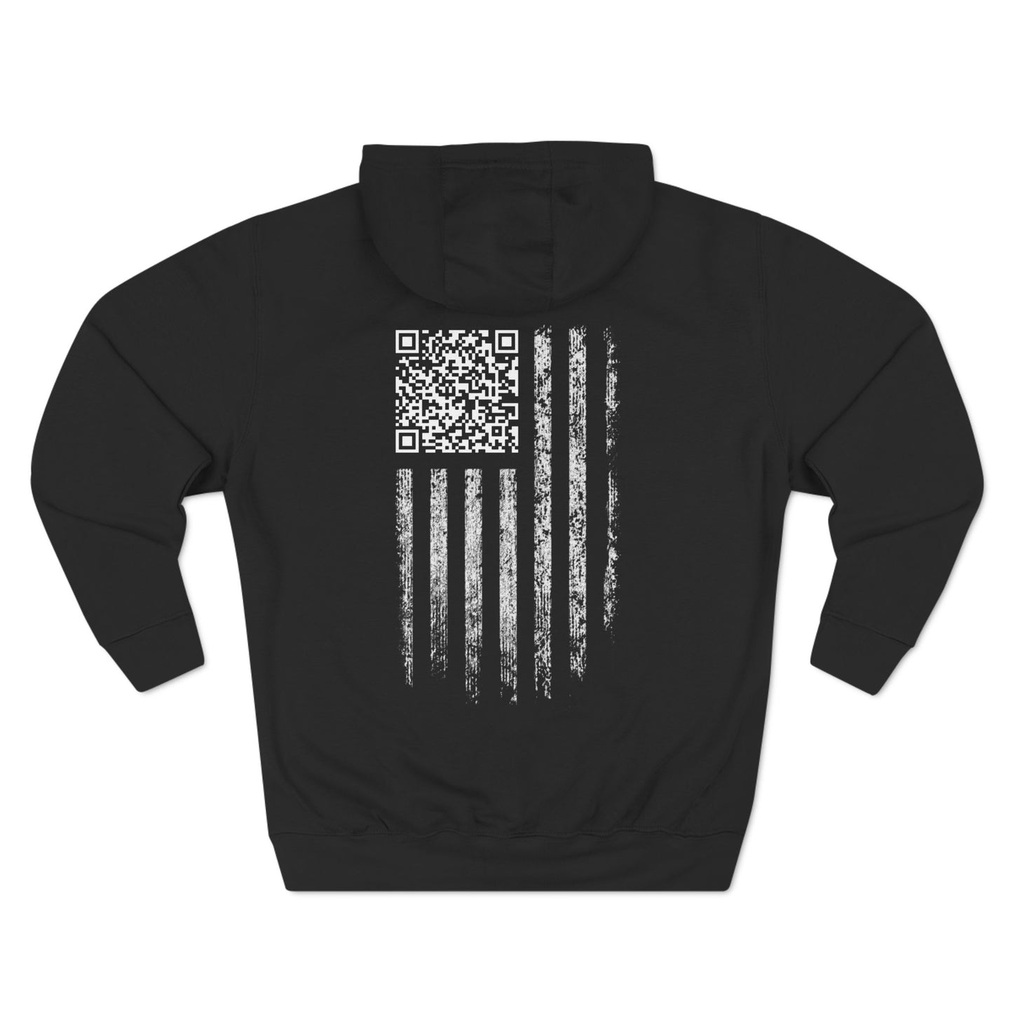 Trump QR Code American Flag YMCA Dance Fleece Hoodie, Patriotic Sweatshirt, Red White Blue Hoodie, Political Apparel, USA Flag Clothing