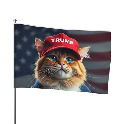 Trump Cat American Flag MAGA, Patriotic, USA, Conservative - Galvaleos Galvaleos Galvaleos 36" x 24" Printify Home Decor Trump Cat American Flag MAGA, Patriotic, USA, Conservative