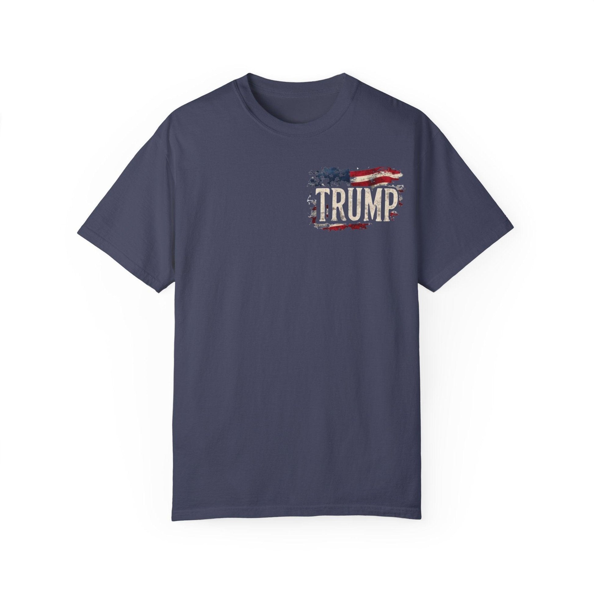 Comfort Colors Patriotic Military Cat Unisex Garment-Dyed T-shirt, MAGA Trump Tee, American Flag Shirt, USA Patriotic Apparel - Galvaleos Galvaleos Galvaleos Denim / S Printify T-Shirt Comfort Colors Patriotic Military Cat Unisex Garment-Dyed T-shirt, MAGA Trump Tee, American Flag Shirt, USA Patriotic Apparel