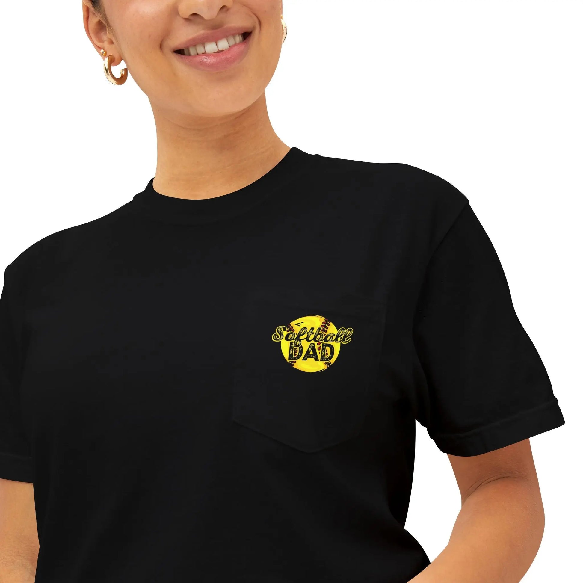Softball Dad Pocket T-Shirt, Unisex Athletic Tee, Fun Gift for Sports Lovers, Father's Day Shirt, Casual Everyday Wear Printify