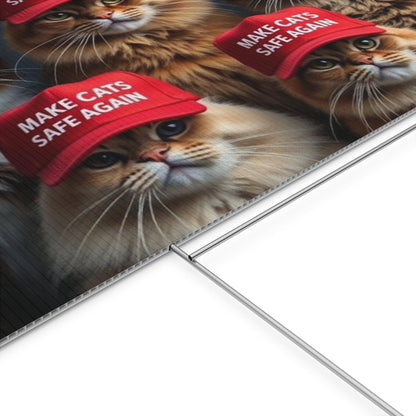 Yard Sign - Make Cats Safe Again - Galvaleos Galvaleos Galvaleos 18″ x 12″ (Horizontal) Printify Home Decor Yard Sign - Make Cats Safe Again