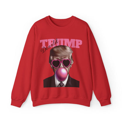 Trump Funny Sweatshirt Trump Won, Bubble Gum, Daddy Trump - Galvaleos Galvaleos Galvaleos Red / S Printify Sweatshirt Trump Funny Sweatshirt Trump Won, Bubble Gum, Daddy Trump