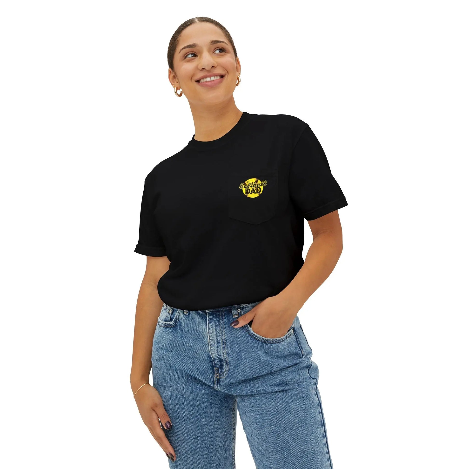 Softball Dad Pocket T-Shirt, Unisex Athletic Tee, Fun Gift for Sports Lovers, Father's Day Shirt, Casual Everyday Wear Printify