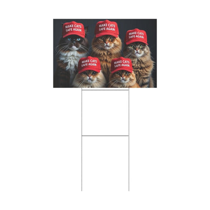 Yard Sign - Make Cats Safe Again - Galvaleos Galvaleos Galvaleos 18″ x 12″ (Horizontal) Printify Home Decor Yard Sign - Make Cats Safe Again