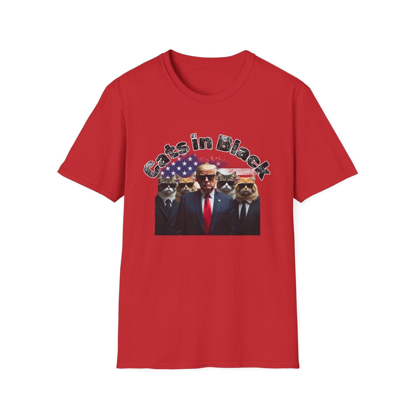 Trump with the Cats in Black MAGA Unisex Tshirt