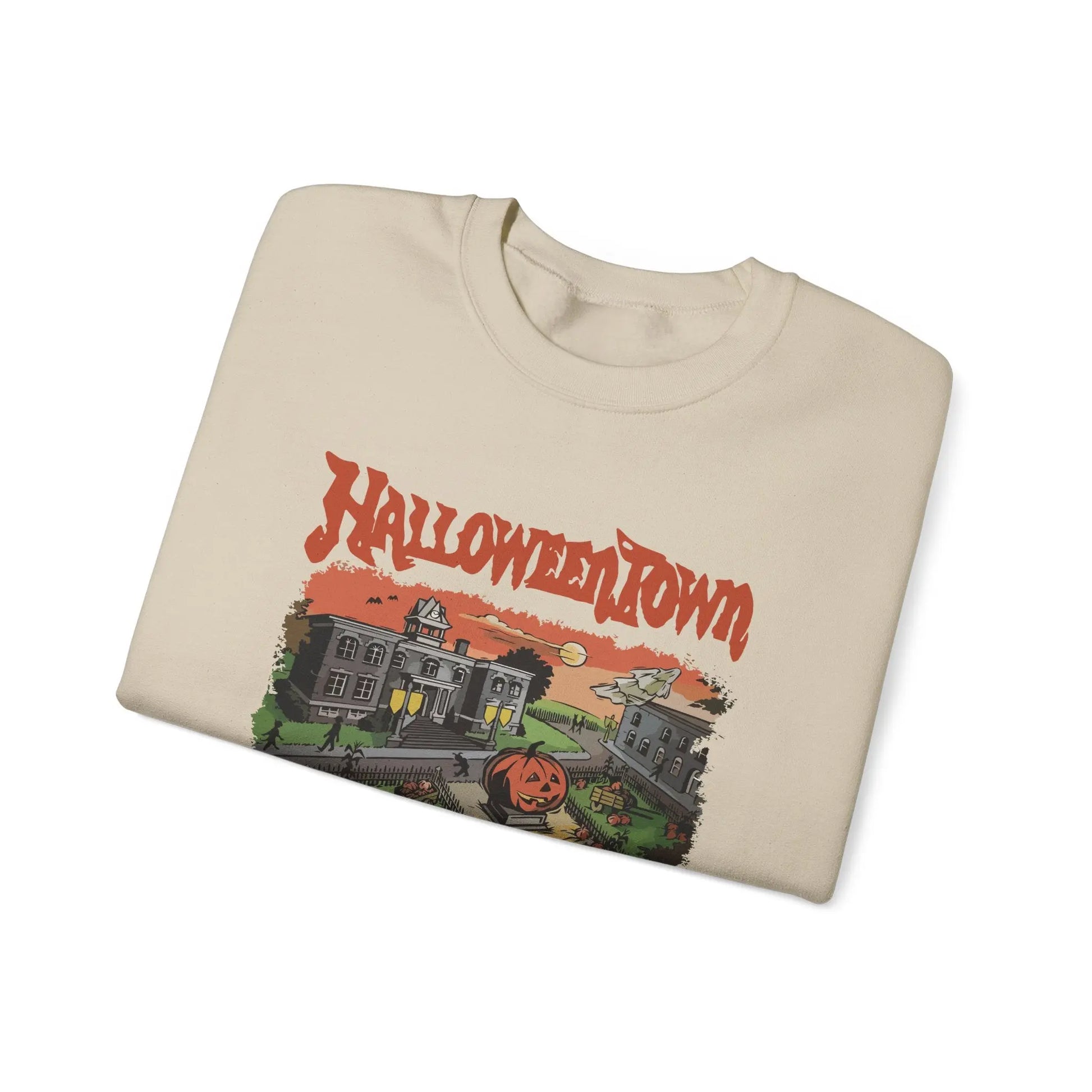 HalloweenTown Sweatshirt, Cozy Fall Sweatshirt, Spooky Vibes, Unisex Crewneck, Halloween Sweatshirt, Fall Sweater Printify