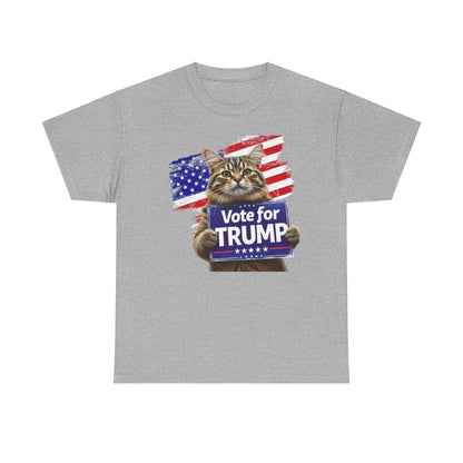 Vote for Trump 2024 Cats Stand with Trump Unisex Tshirt - Galvaleos Galvaleos Galvaleos Ash / S Printify T-Shirt Vote for Trump 2024 Cats Stand with Trump Unisex Tshirt