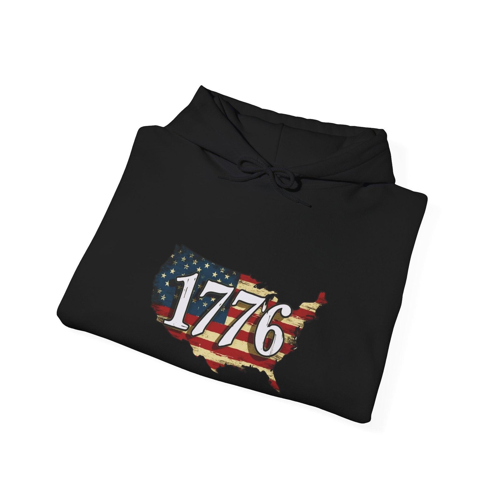 1776 Military Cats Hoodie, USA, Patriotic, American Independence Day Gift, Veterans Day Apparel - Galvaleos Galvaleos Galvaleos Dark Heather / S Printify Hoodie 1776 Military Cats Hoodie, USA, Patriotic, American Independence Day Gift, Veterans Day Apparel