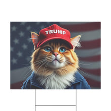 Yard Sign - Cats stand with Trump - Galvaleos Galvaleos Galvaleos 24″ x 18″ (Horizontal) Printify Home Decor Yard Sign - Cats stand with Trump